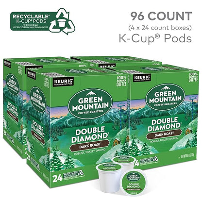Green Mountain Coffee Roasters Double Diamond, Single-Serve Keurig K-Cup Pods, Dark Roast Coffee Pods, 96 Count