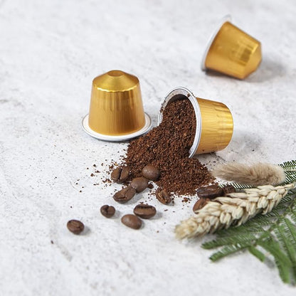 Lungo Variety Pack for Nespresso | 100 Test Winning Aluminum Capsules | 2 Smooth Italian Flavors ‘San Marino’ and ‘Colombia’ | 100% Nespresso Compatible Pods