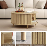 Load image into Gallery viewer, Round Coffee Table with Storage,Mid Century Modern Dining Table with Sliding Cabinet Door for Living Room,Home Small Space,31.5" Small Center Table,Oak