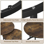 Load image into Gallery viewer, Smuxee Rustic Nesting Coffee Table Set of 2, 27.6" Round Coffee Table Wooden Marble Pattern with Adjustable Non-Slip Feet, Industrial End Table for Living Room Bedroom Balcony