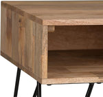 Load image into Gallery viewer, SIMPLIHOME Hunter SOLID MANGO WOOD and Metal 22 inch Wide Square Industrial End Side Table in Natural for the Living Room and Bedroom