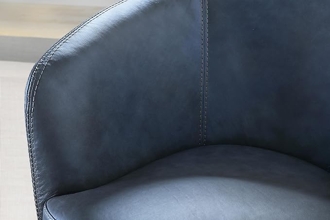 Parker Living Barolo - Vintage Navy 100% Italian Leather Swivel Club Chair