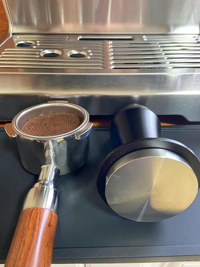 51mm Espresso Tamper 30lbs Calibrated Coffee Tamper Stainless Steel Base Hand Tamper for 51mm Bottomless Portafilter Tamper for Espresso Machine-Flat Base, Black
