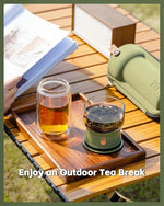 Load image into Gallery viewer, ZENS Modern Glass Infuser Teapot, Smart One Touch Tea Maker for Loose Tea Diffusers with Insulated Mug and Portable Case, Enchanted Teapot Alternatives for Tea Lover Gifts