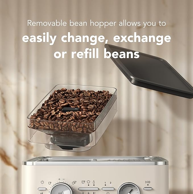 KitchenAid Semi Automatic Espresso Machine with Burr Grinder, 2.5L, KES6551PL, Porcelain White