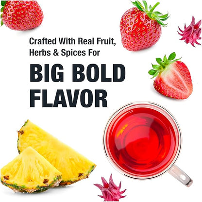 Tiesta Tea - Strawberry Samba Mate, Loose Leaf, Strawberry Hibiscus Mate Tea, High Caffeinated Fruit Blend, Make Hot or Iced Up to 50 Cups, 4 oz Refillable Tin