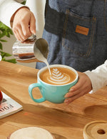 Load image into Gallery viewer, Teocera Turquoise Coffee Mugs Set of 4, 16 oz Ceramic Coffee Mug, Large Mug Set with Handle for Cold or Hot Drinks like Cocoa, Milk, Latte, Fruit Cereal, Long-lasting Porcelain with Modern Design