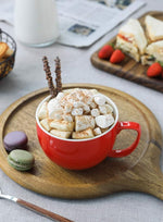 Load image into Gallery viewer, Teocera Red Mugs Set of 4, 24oz Jumbo Mugs, Large Coffee Mugs for Coffee, Hot Cocoa, Tea - Striped Design - Microwave Safe, Christmas Gift