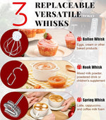 Load image into Gallery viewer, YUSWKO Rechargeable Milk Frother for Coffee, Handheld Drink Mixer with 3 Heads 3 Speeds, Ideal Electric Stirrers for Travel