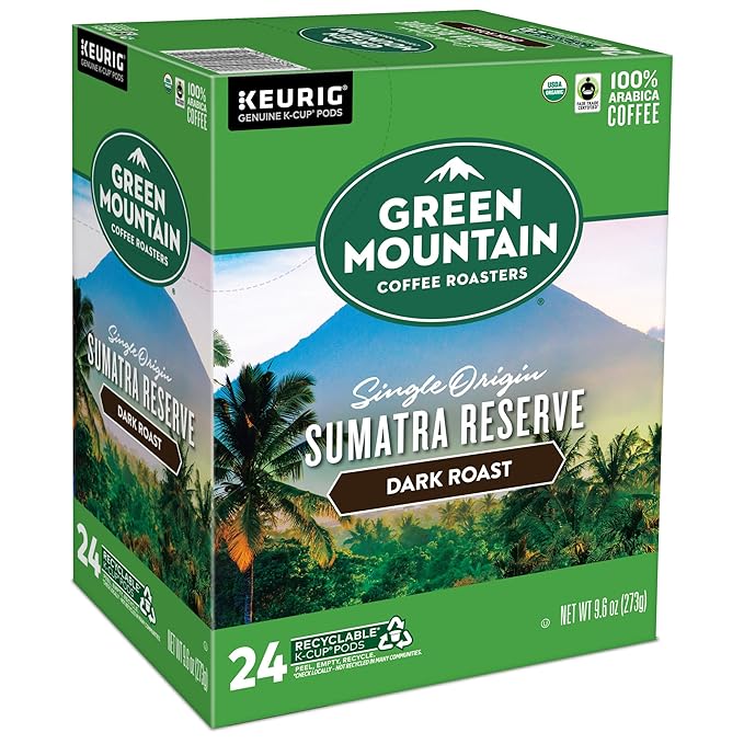 Green Mountain Coffee Roasters Sumatra Reserve Coffee, Keurig Single-Serve K-Cup pods, Dark Roast, 96 Count
