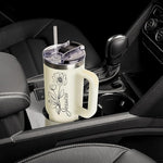 Load image into Gallery viewer, Made in USA - Personalized 40 Oz Tumbler with Handle and Straw - Custom Birthday Gifts with Name/Birth Flower for Wowen Girlfriend- Personalized Tumbler Bridesmaid Gifts for Wedding