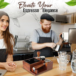 Load image into Gallery viewer, Espresso Knock Box &amp; Tamping Station - Coffee Organizer Box for 58mm Tamper, Distributor, Portafilter Accessories - Includes Cleaning Brush