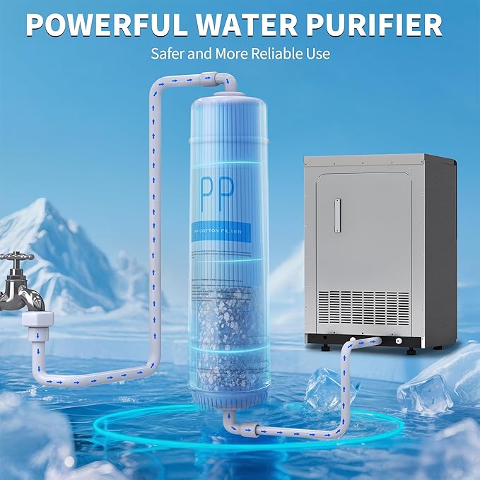 YITAHOME 120lbs Ice Maker Machine Commercial Under Counter Ice Maker, ETL & DOE Certificated Commercial Large Ice Makers Freestanding for Home Cafe Bar Restaurant 40pcs with 33lbs Storage Bin