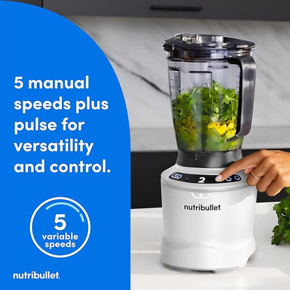 nutribullet SmartSense 5-speed, full-size blender, 1400 Watt- Matte White