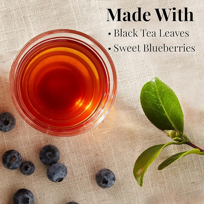 The Republic of Tea - Wild Blueberry Tea, 2.8 oz Tin | 50 Tea Bags, Gourmet Black Tea | Caffeinated