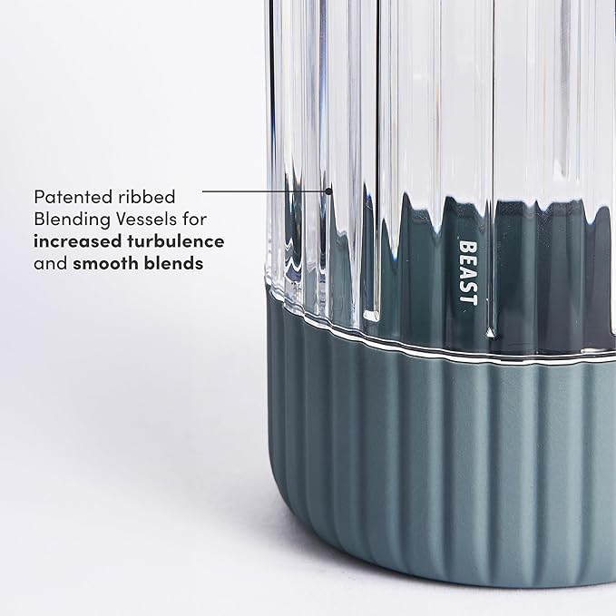 Beast Mighty 850 Plus | Premium Compact Personal Blender | Smoothies, Shakes, Dressings, Sauces | Blends Ice and Frozen Fruit | New XL Vessel | Extra Vessels, Lids and Straws | 850W (Mist)