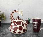 Load image into Gallery viewer, UPware Giraffe Enamel on Steel Whistling Tea Kettle, Cute Animal Teakettle, 2.1 Quart