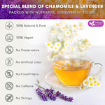 Load image into Gallery viewer, FreshDrinkUS, Premium 60 Chamomile Lavender Tea Bags, Calming Herbal Blend Strong Support for Relaxation &amp; Better Sleep | Naturally Caffeine-Free Bedtime Tea with Soothing Floral Aroma, 100% Natural, Hand-made No Sugar/ Caffeine/ Gluten, Vegan