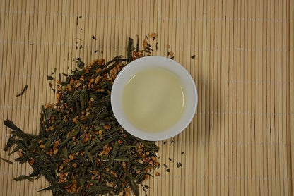 TIAN HU SHAN Genmaicha Green Tea with Roasted Rice, Low Caffeine Genmaicha Tea Loose Leaf 8 Ounce / 226g (Pack of 1)