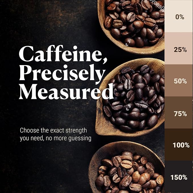 COFFREE Organic Instant Coffee Packets Variety Pack - Convenient Single Serve Coffee Sticks, Mold Free, Low Acid Arabica for On-the-Go Energy - 0–150% Caffeine Options for Hot or Cold Brew - 24 Count