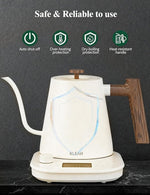 Load image into Gallery viewer, KLEAH Gooseneck Electric Kettle with Temperature Control - 0.8L Automatic Shut Off Tea &amp; Coffee Kettle, Hot Water Boiler Pour Over Coffee Kettle, 1200W Quick Heating Keep Warm, Bone White