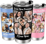 Load image into Gallery viewer, Personalized Tumbler with Pictures Text, Custom Photo Stainless Steel Coffee Tumbler, Coffee Travel Mug Cup 20 Oz Custom Gifts for Fathers Day Christmas Birthday for Dad Mom Kids