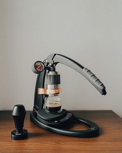 Normcore 45.5mm Spring Loaded Coffee Tamper V4 Fits Flair Pro, Pro 2, 304 Stainless Steel Flat Base, Ergonomic Anodized Aluminum Handle, Black