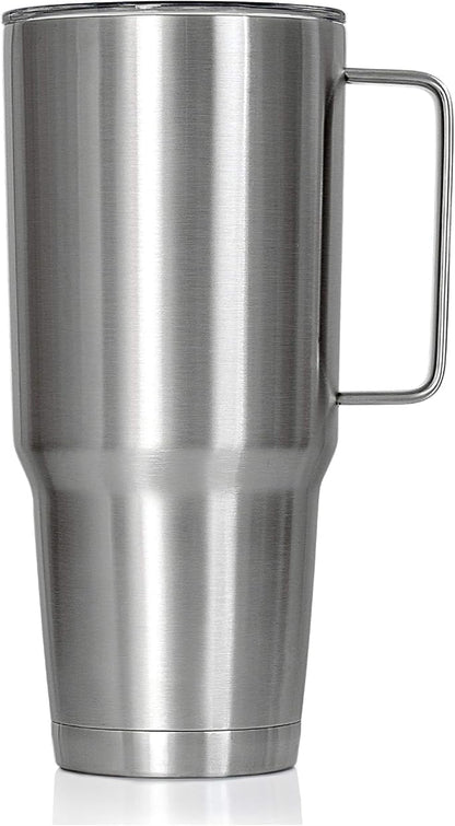 Maxam XPAC 64 Ounce Double Vacuum Wall Stainless Steel Vacuum Insulated Tumbler with Lid and Handle, Fits in a 4 Inch Wide Car Beverage Holder
