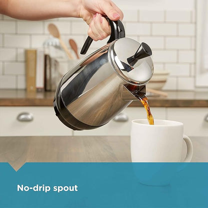 Farberware Electric Coffee Percolator, Stainless Steel Basket, Automatic Keep Warm, No-Drip Spout, 8 Cup