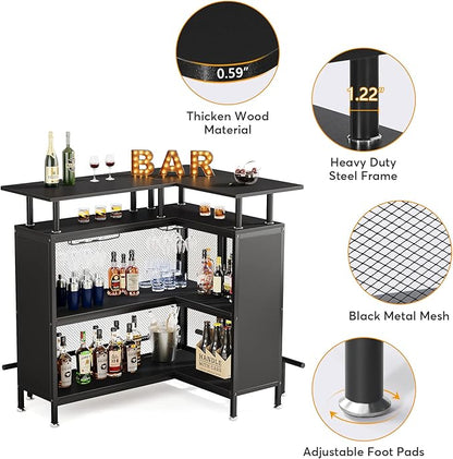 LITTLE TREE Home Bar Unit Mini Liquor Table Cabinet