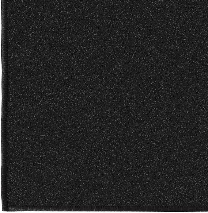 Ottomanson Hallway Runner Rug 20" x 59" Non Slip Solid Area Rugs Easy to Clean Laundry Rug Runner Durable & Pet Friendly Floor Carpet Runners for Hallways Entryway Living Room Kitchen, Black