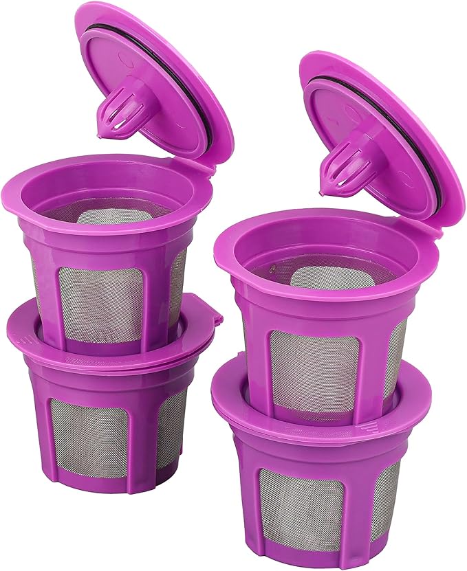 4 Pack K Cups Coffee Filters Compatible with Keurig Brewers 1.0 and 2.0Coffee Makers - Universal Kcup Filters Fit Refillable Kcup Coffee Pods
