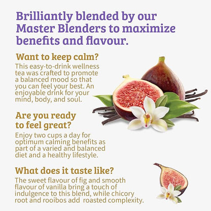 Twinings Superblends Adaptogens Calm with Ashwagandha Fig & Vanilla Flavoured Herbal Tea Caffeine-Free, 18 Tea Bags (Pack of 1), Enjoy Hot or Iced