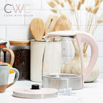 Load image into Gallery viewer, COOK WITH COLOR Electric Tea Kettle, 1.8L Cordless Hot Water Boiler, 1200W Rapid Boil, Auto Shutoff &amp; Boil Dry Protection, BPA-Free, Sleek Countertop Design, Blush