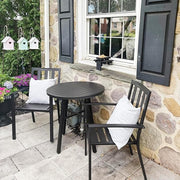 PHI VILLA 2 Pcs Patio Metal Dining Chairs, Outdoor Wroght Iron Seating Dining Chairs, Stackable Bistro Chair for Garden, Backyard, Lawn, Supports 300 lbs