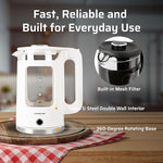 Load image into Gallery viewer, Epsilon 1.7L Glass Electric Kettle – Hot Water Tea Kettle with LED Light, Stainless Steel &amp; Borosilicate Glass, Auto Shut-Off, BPA-Free Electric Teapot, 1100W Fast Boil, Cool Touch