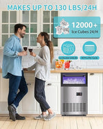 Load image into Gallery viewer, Commercial Spray Drench Ice Maker Machine 130 Lbs/Day, Undercounter Ice Makers 100Lbs Storage Bin and 45 Ice Trays, Under Counter ice Maker for Home, Bar, Party