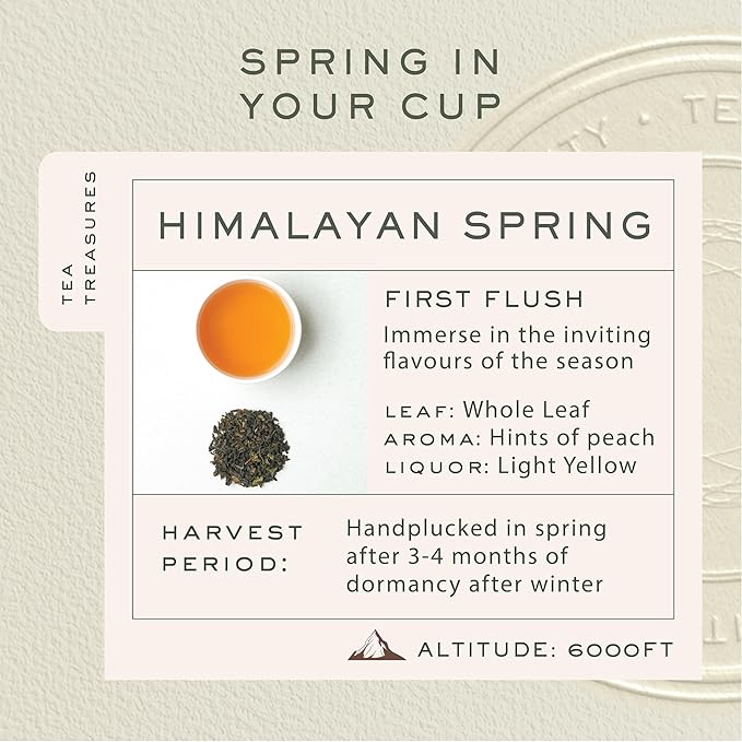 Makaibari Himalayan Spring, Special Edition First Flush Black tea 100 gm | USDA Organic Certified Darjeeling Black Tea | Single Estate Loose Leaf Tea