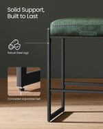 Load image into Gallery viewer, VASAGLE EKHO Collection - Bar Stools Set of 2, Counter Height Bar Stools, Synthetic Leather with Stitching, Mid-Century Modern Counter Stools, 26-Inch Tall, Kichen Home Bar Dining Room, Forest Green