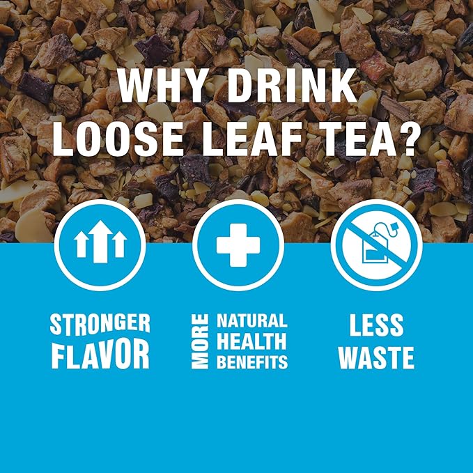 Tiesta Tea - Nutty Almond Cream, Premium Loose Leaf, Cinnamon Almond Herbal Tea Blend, Non-Caffeinated, Make Hot or Iced & Brews Up to 25 Cups, 2.1 Ounce Resealable Pouch