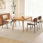 Load image into Gallery viewer, Modern PU Leather Dining Room Chairs Set of 4, Upholstered Kitchen Chairs with Curved Wood Backrest and Metal Legs Adjustable Feet for Kitchen Dining Room(Beige)