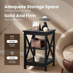 Load image into Gallery viewer, PHI VILLA Black End Table, Side Table for Living Room Set of 2, Nightstand/Bedside Table