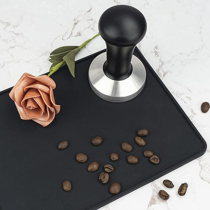 58mm Black Coffee Hand Tamper 304 Stainless Steel Base Professional Espresso Press for Portafilter Coffee Machine Barista Tool (58mm)