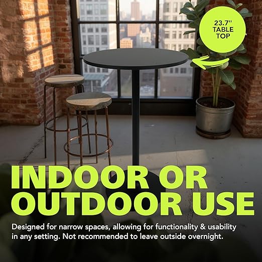 Pearington Santina 2 Pack Round Bar and Pub Table, Black