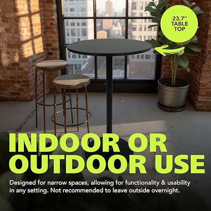 Pearington Santina 2 Pack Round Bar and Pub Table, Black