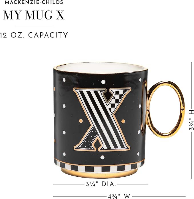 MACKENZIE-CHILDS My Mug, Decorative Ceramic Coffee Mug with Handle, X