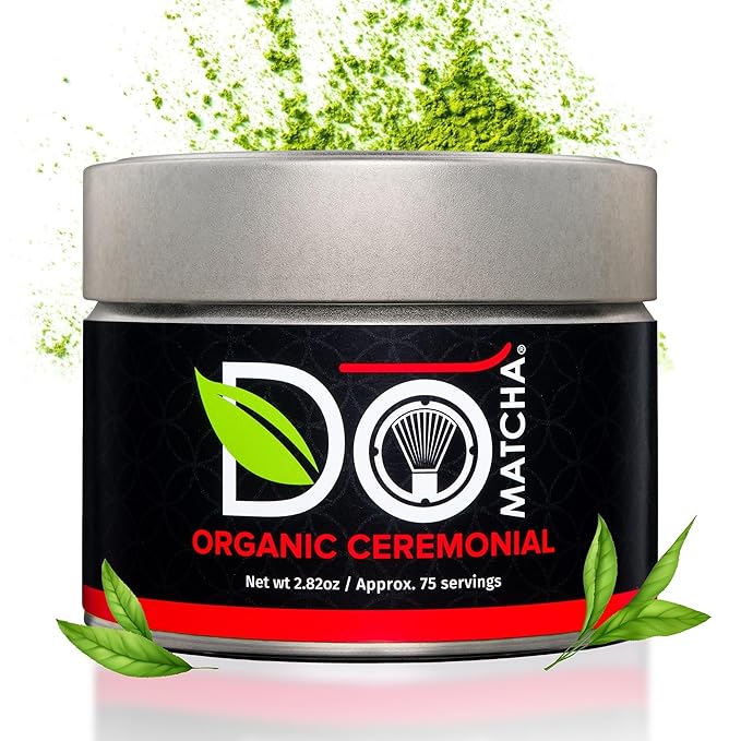 DoMatcha - Organic Ceremonial Green Tea Matcha Powder, Natural Source of Antioxidants, Caffeine, and L-Theanine, Promotes Focus and Relaxation, Kosher, 75 Servings (2.82 oz)