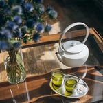 Load image into Gallery viewer, BALMUDA MoonKettle | Electric Kettle with Temp Control (122°F - 212°F) | HOLD &amp; Keep Warm | 900ml (30 fl oz) | Soothing Ambient Light &amp; Sound | Precision Pour Spout | White