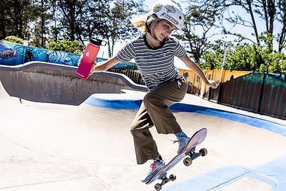 HYDRO CELL Stainless Steel Insulated Water Bottle with Straw - For Cold & Hot Drinks - Metal Vacuum Flask with Screw Cap and Modern Leakproof Sport Thermos for Adults (Coral/Punch 18oz)