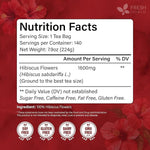 Load image into Gallery viewer, FreshDrinkUS, Premium 140 Hibiscus Flowers Tea Bags, 100% Natural, Handmade &amp; Pure from Hibiscus Flowers. No Sugar/Caffeine/Gluten, Vegan. Tart &amp; Refreshing, Hot or Ice Tea, Great For All Seasons